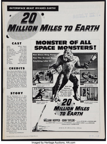 20 Million Miles To Earth: Black and White Version (1957) Movies Anywhere HD code