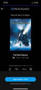 The Polar Express (2004) Vudu or Movies Anywhere 4K code