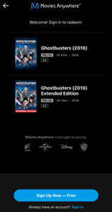 Ghostbusters [Includes Theatrical and Unrated Editions*] (2016) Movies Anywhere 4K code